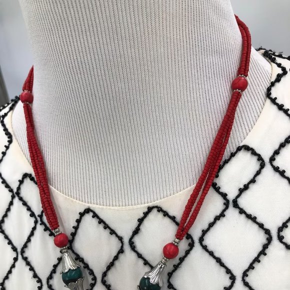 Afghan Tribal Stone Pendant Necklace, Handmade Afghan Jewelry, Pendant Necklace - Picture 5 of 10